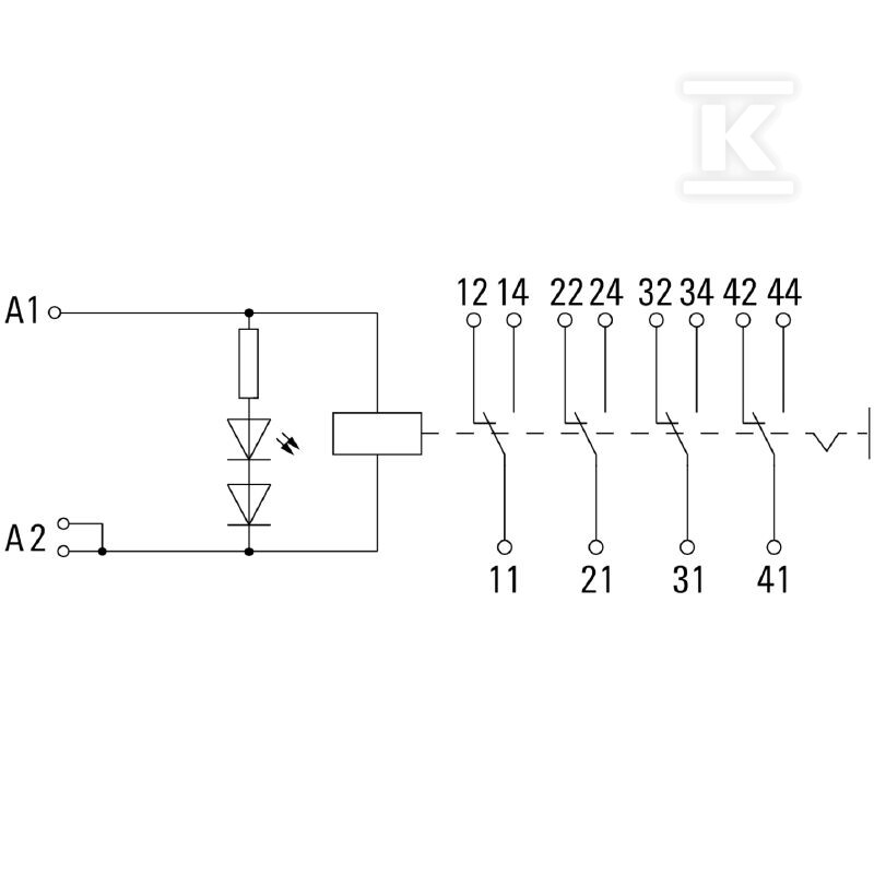 Moduł przekaźnikowy, 230 V AC, Czerwona - 7940007118