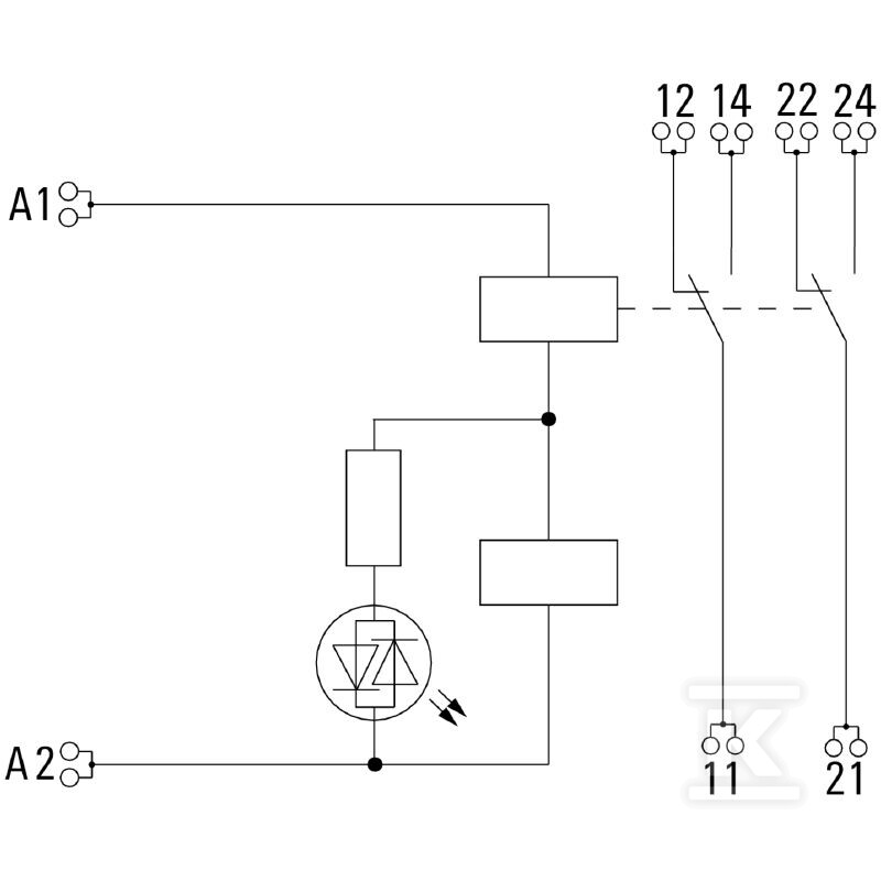 Moduł przekaźnikowy, 24 V AC, Czerwona - 2576240000