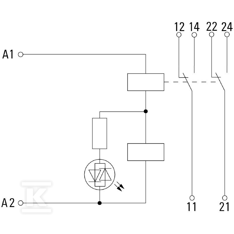 Moduł przekaźnikowy, 24 V AC, Czerwona - 2476850000