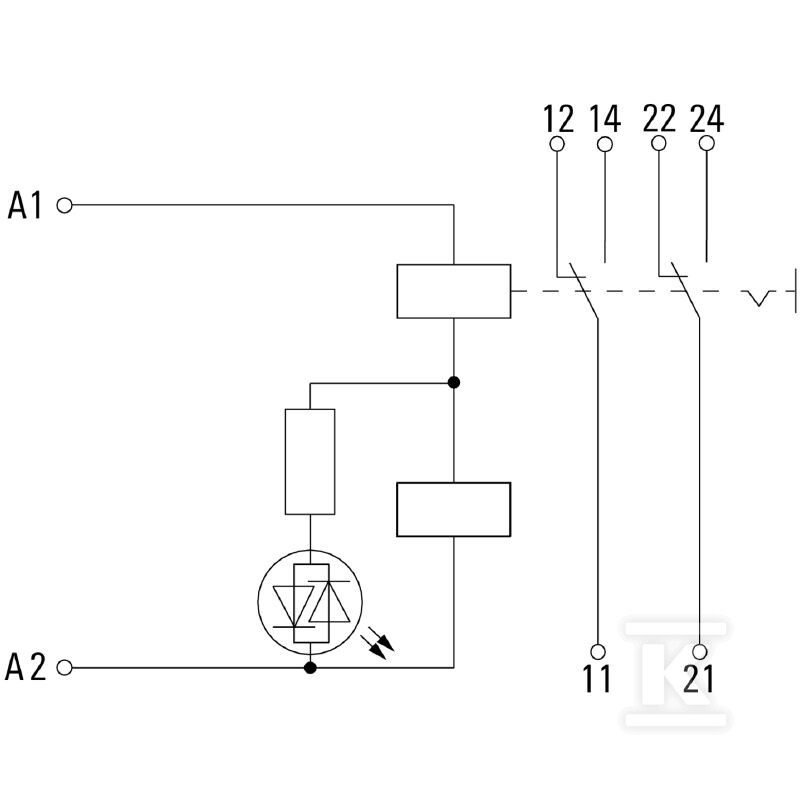 Moduł przekaźnikowy, 24 V AC, Czerwona - 2476920000