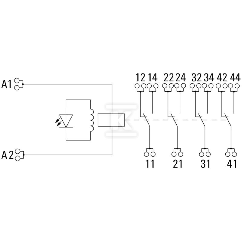 Moduł przekaźnikowy, 24 V AC, Czerwona - 2576090000
