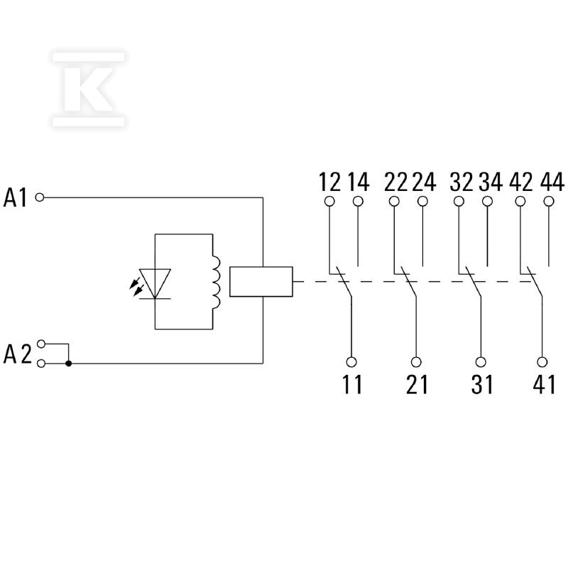 Moduł przekaźnikowy, 24 V AC, Czerwona - 1542430000