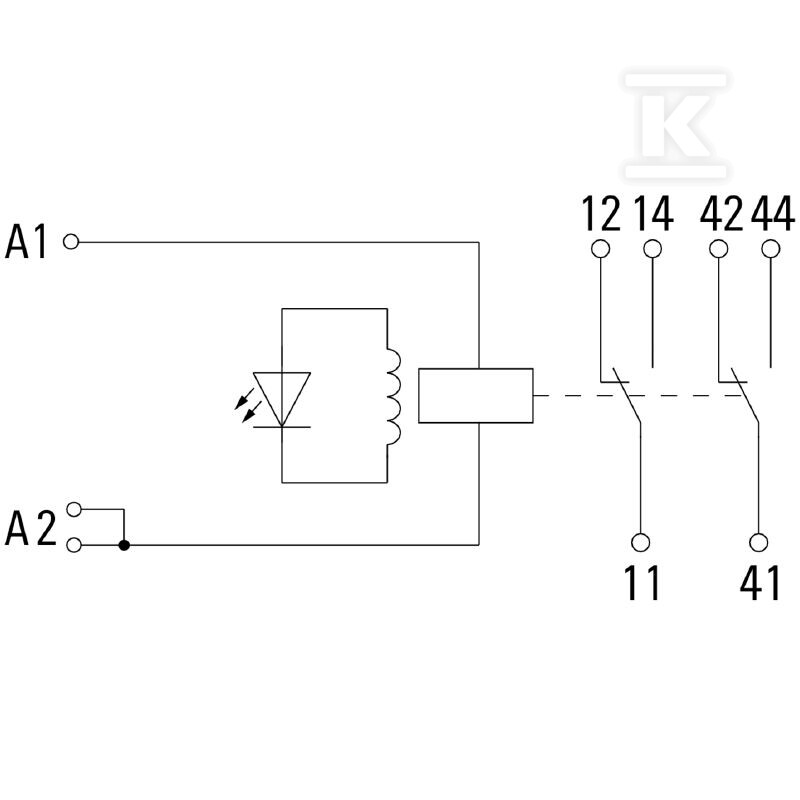Moduł przekaźnikowy, 24 V AC, Czerwona - 1542380000