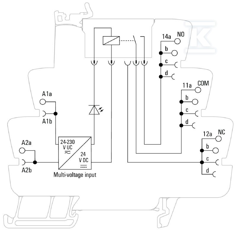 Moduł przekaźnikowy, 24...230 V UC ±10 - 1479980000