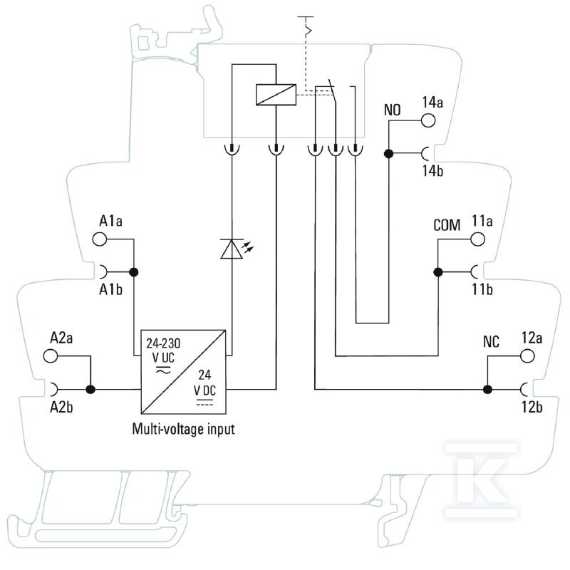 Moduł przekaźnikowy, 24...230 V UC ±10 - 2855930000