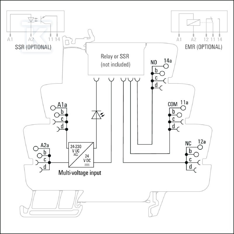 Podstawa przekaźnika, IP20, 24...230 V - 2663110000