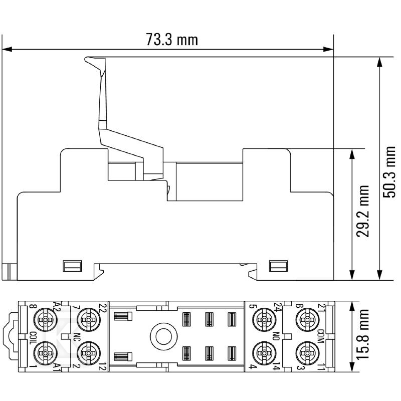 Podstawa przekaźnika, IP20, 2 zestyk - 7760056349