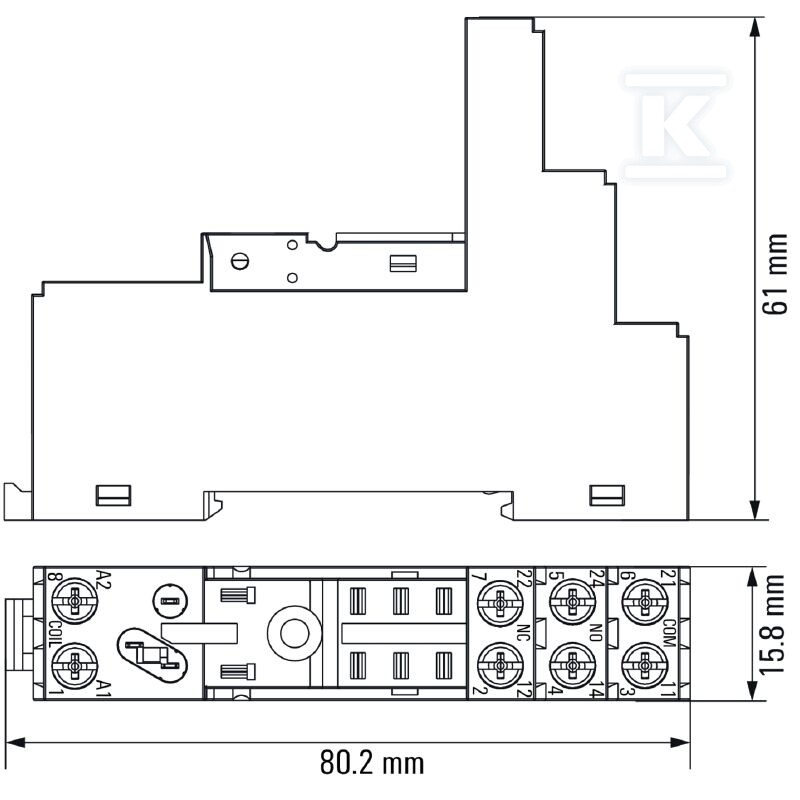 Podstawa przekaźnika, IP20, 2 zestyk - 7760056351