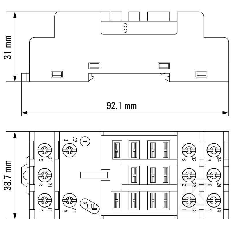 Podstawa przekaźnika, IP10, 3 zestyk - 1220250000