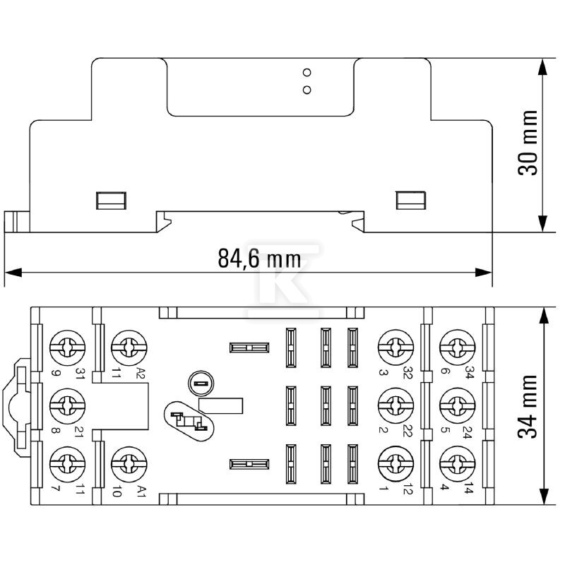 Podstawa przekaźnika, IP10, 3 zestyk - 7760056226