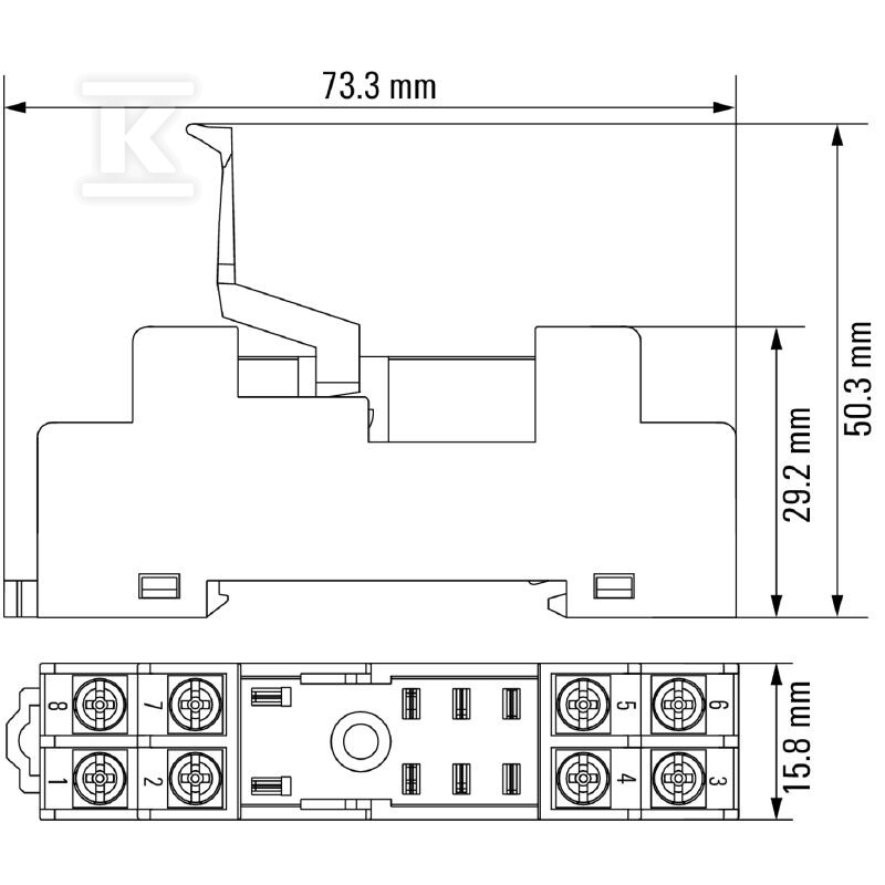 Podstawa przekaźnika, IP10, 2 zestyk - 7760056347