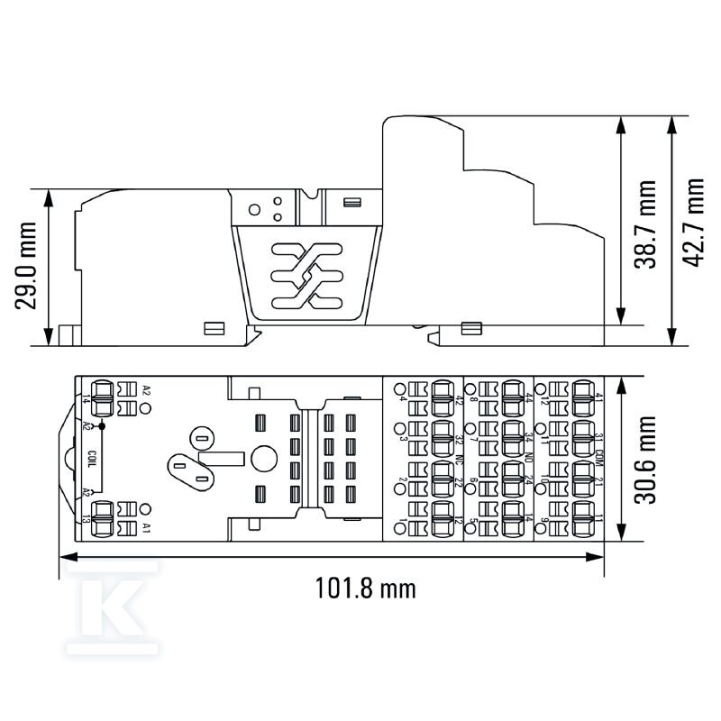 Podstawa przekaźnika, IP20, 4 zestyk - 7760056363