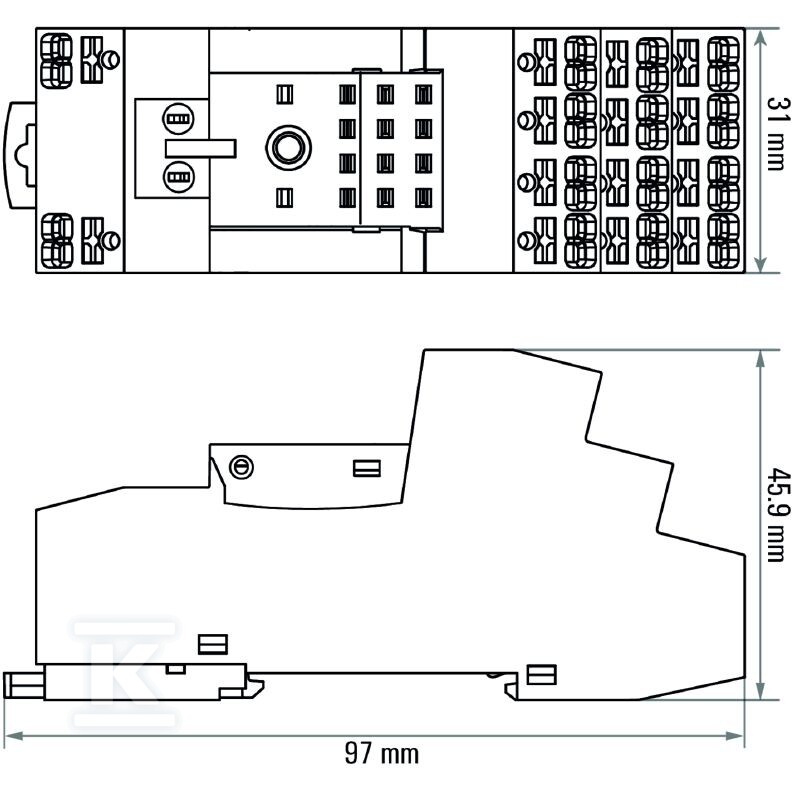 Podstawa przekaźnika, IP20, 4 zestyk - 3053140000