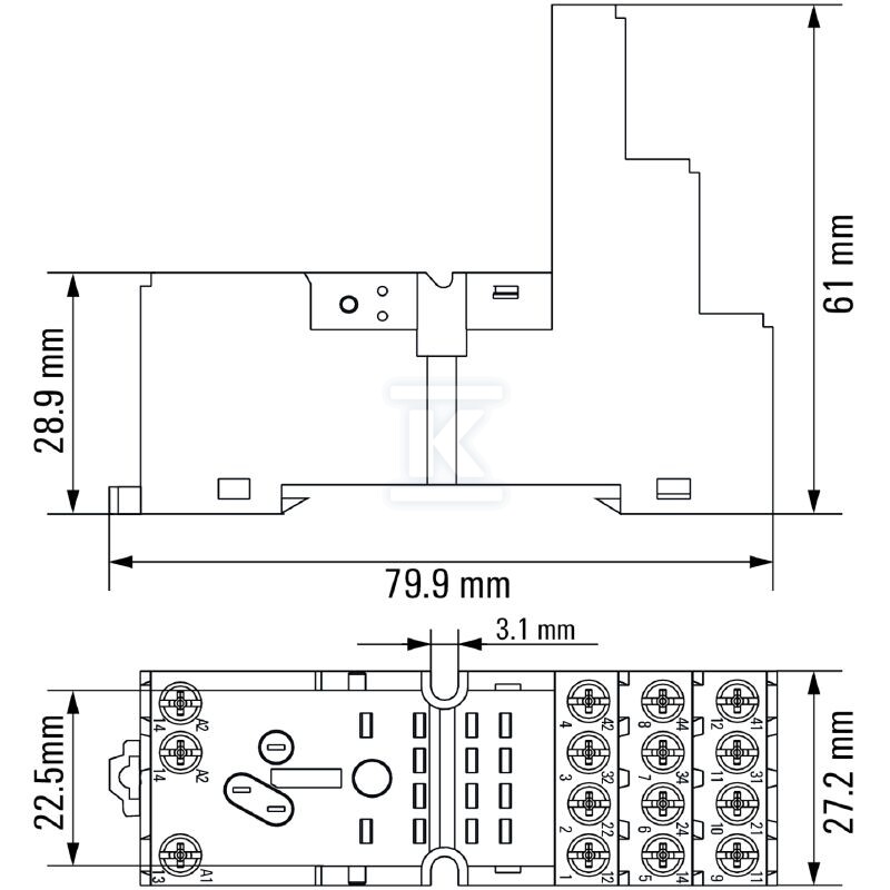 Podstawa przekaźnika, IP20, 4 zestyk - 7760056264