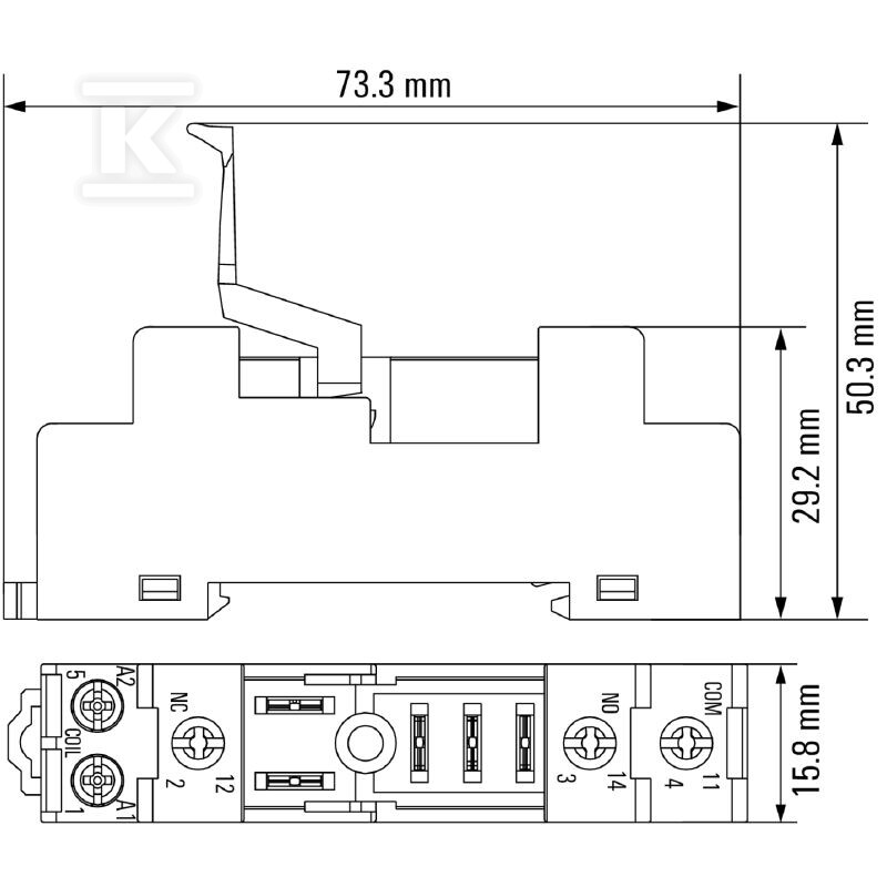 Podstawa przekaźnika, IP20, 1 zestyk - 7760056348