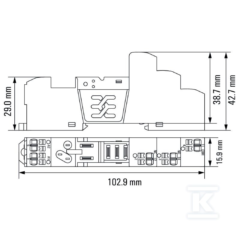 Podstawa przekaźnika, IP20, 1 zestyk - 7760056364