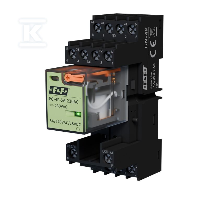 Komplet gniazdo przekaźnikowe GN-4P + - DTA889