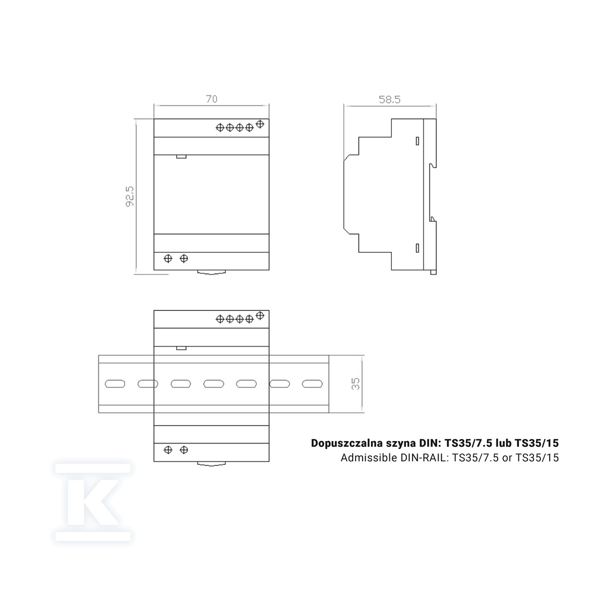 Zasilacz na szynę DIN 12V IP20 8,33A - PB047574