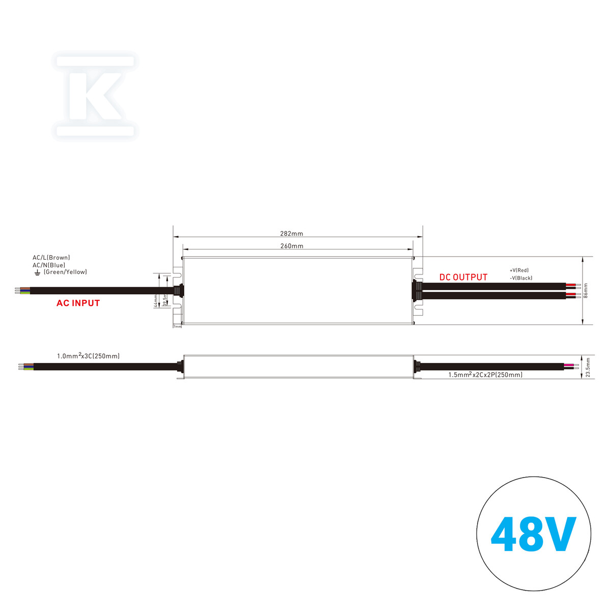 Zasilacz wodoodporny Super Slim 48V - PB047475