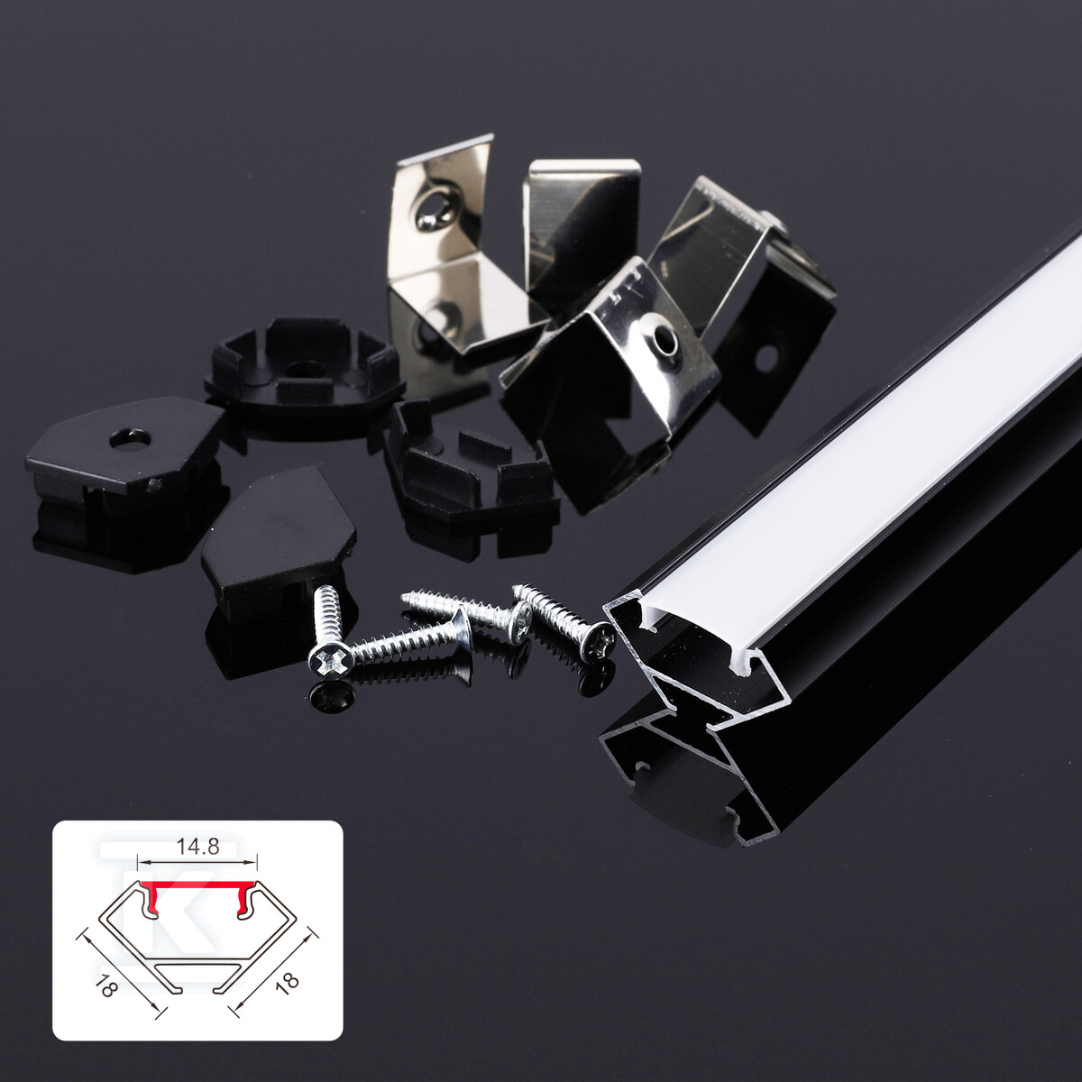 Profil LED Nextec narożny Typ NZA + - PC048441