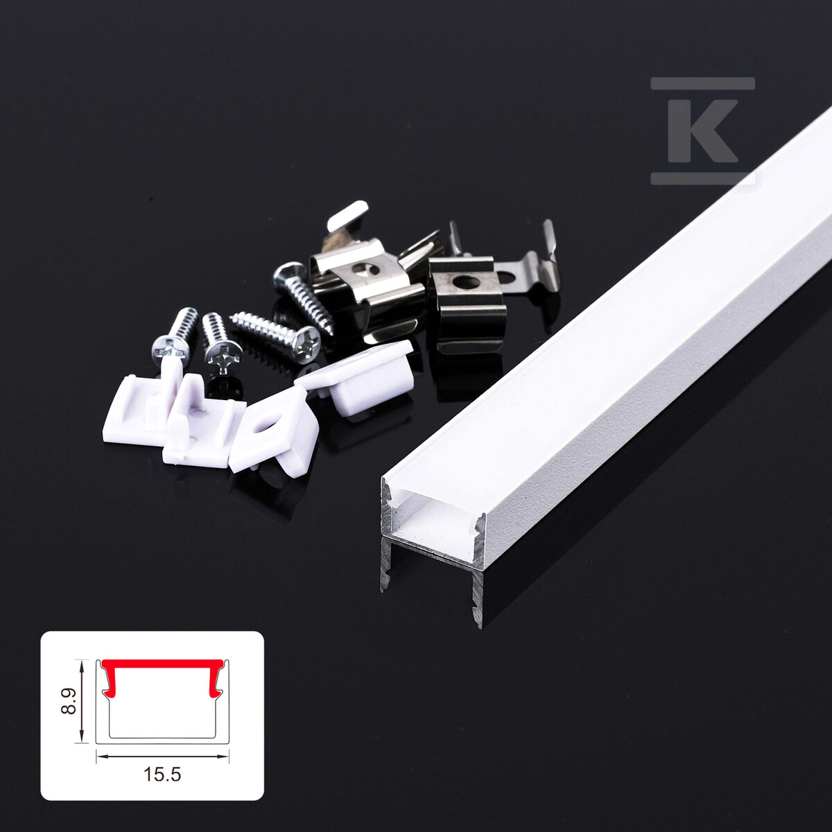 LED profil Nextec povrchový typ NTA + - PC048366