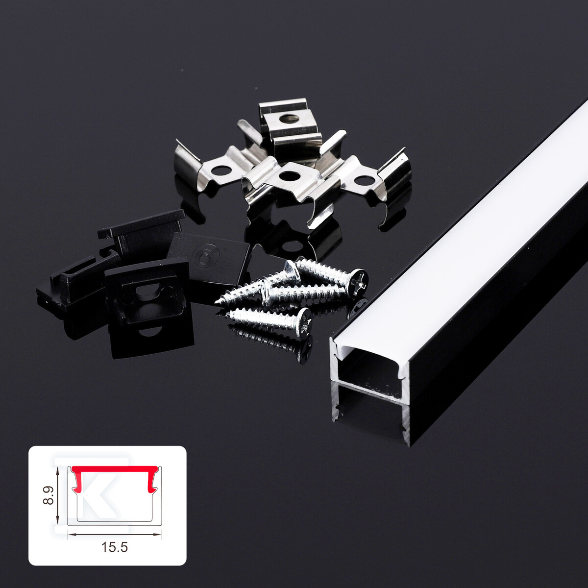 LED profil Nextec, povrchová montáž, - PC048373