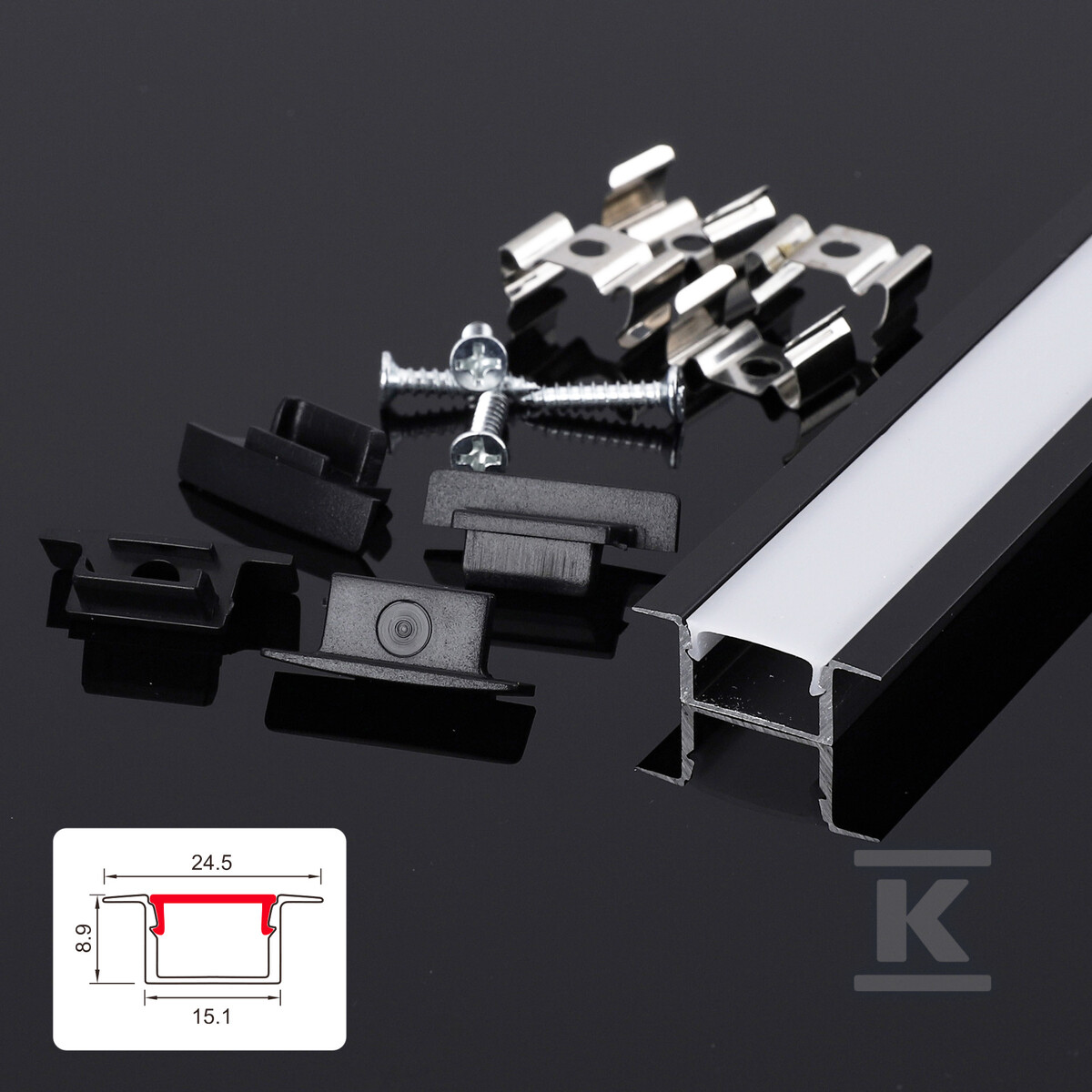 Profil LED Nextec podtynkowy Typ PTA + - PC048403