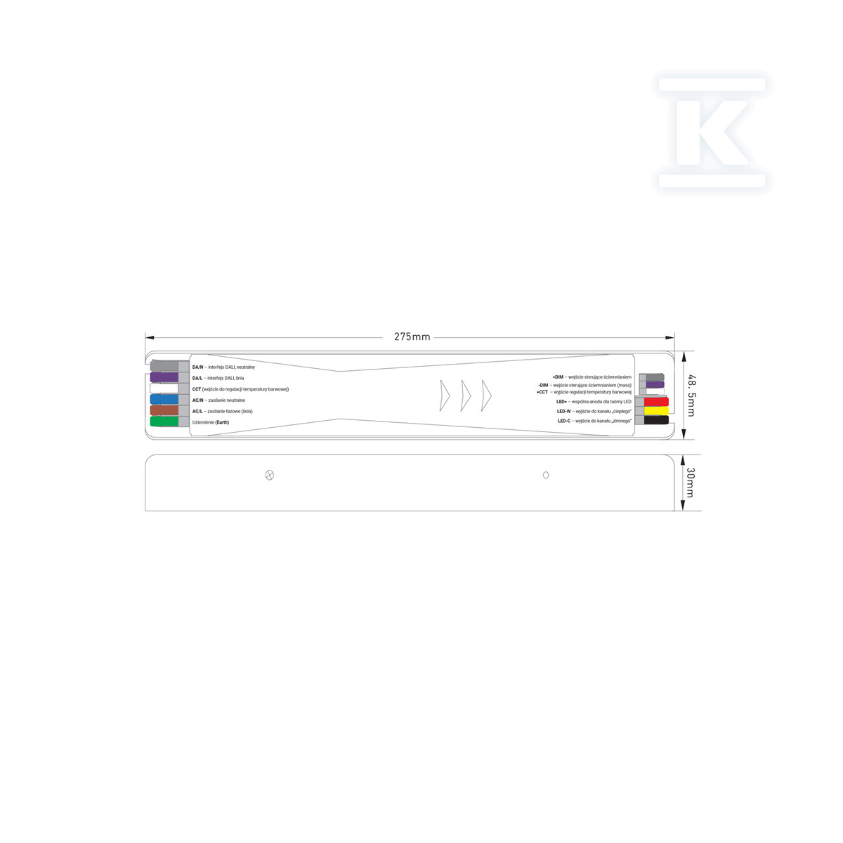 Zasilacz modułowy DALI-2 3in1 DT8 PUSH, - PB047956