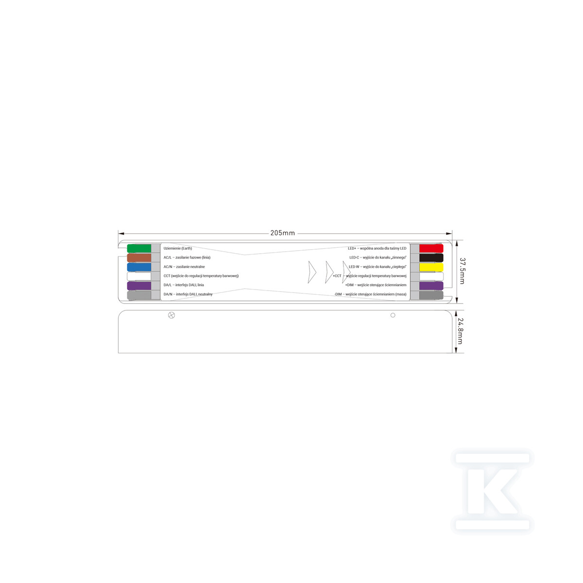 Zasilacz modułowy DALI-2 3in1 DT8 PUSH, - PB047925