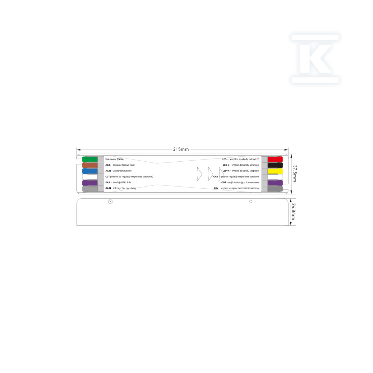 Zasilacz modułowy DALI-2 3in1 DT8 PUSH, - PB047932