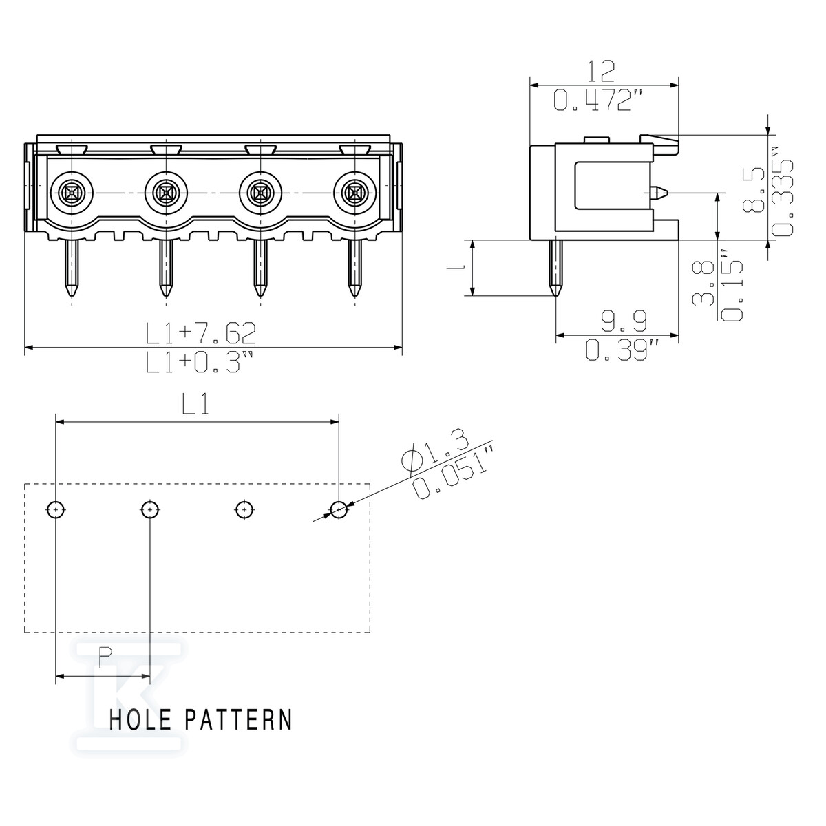 Złącze wtykowe do PCB (przyłącze - 1624450000