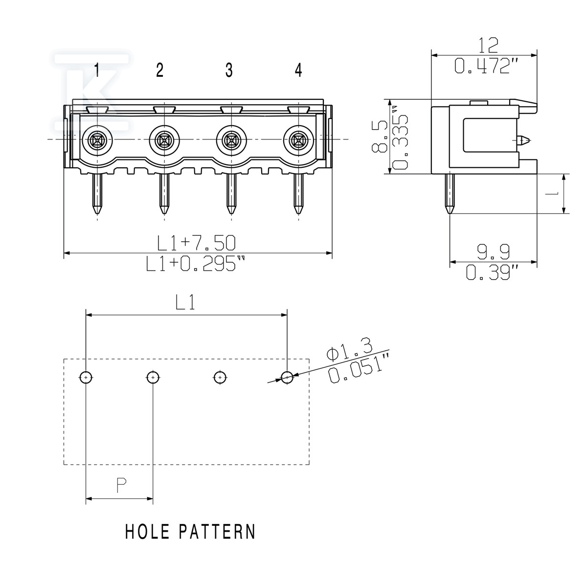 Złącze wtykowe do PCB (przyłącze - 1628470000