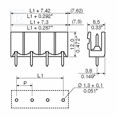 Złącze wtykowe do PCB (przyłącze - 1625040000