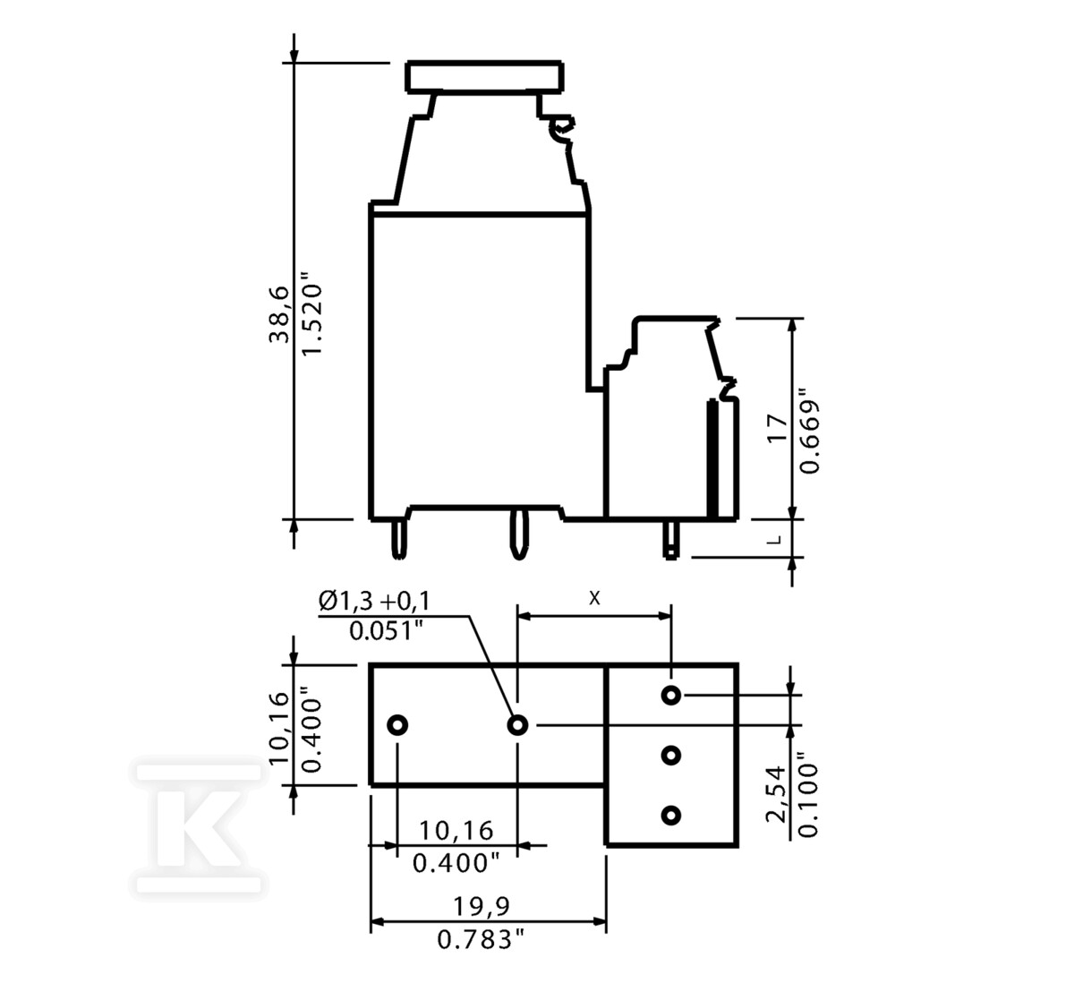 Gniazdo bezpiecznika (terminal PCB) LPA - 1495060000
