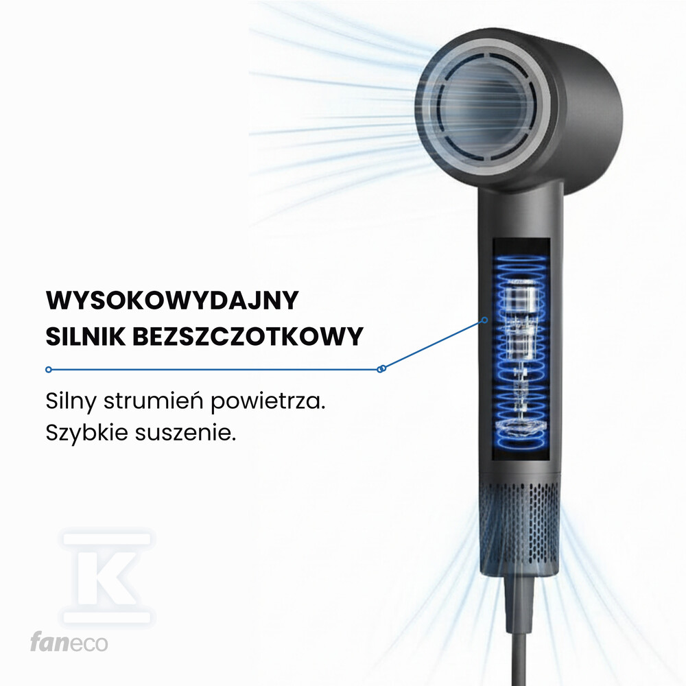Suszarka do włosów Faneco Tivano 1500W - DH1500PRG