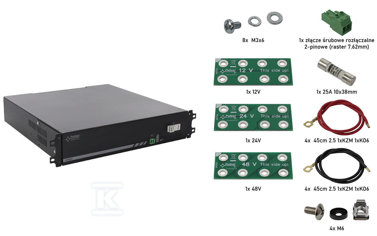 Obudowa na akumulatory 4x18Ah RACK 19" - RACKPACK