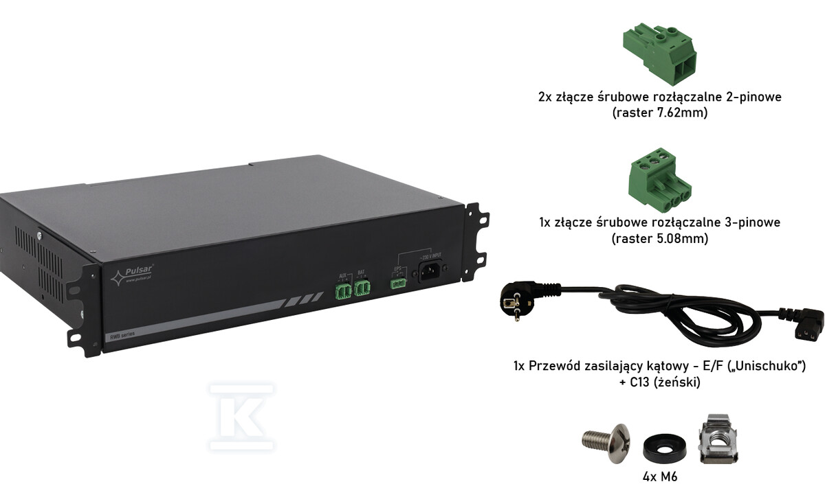 Zasilacz buforowy RWB 54V/5A/4xBAT - RWB-48V5A