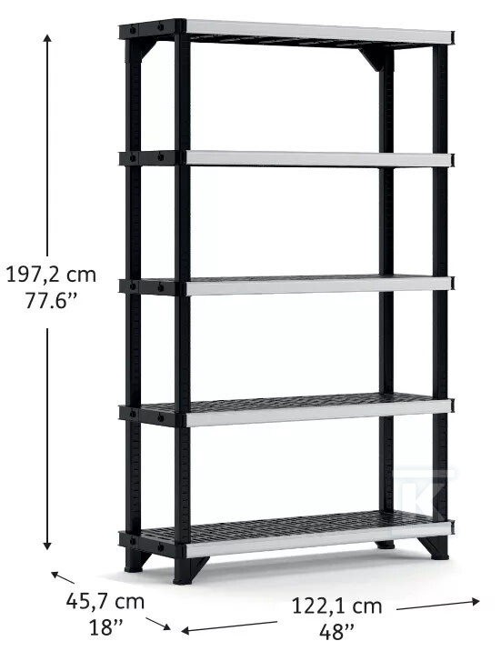 Regał 5 półek 122x46x197cm - CRV260370