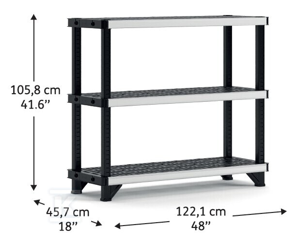 Regał 3 półki 122x46x106cm - CRV260371