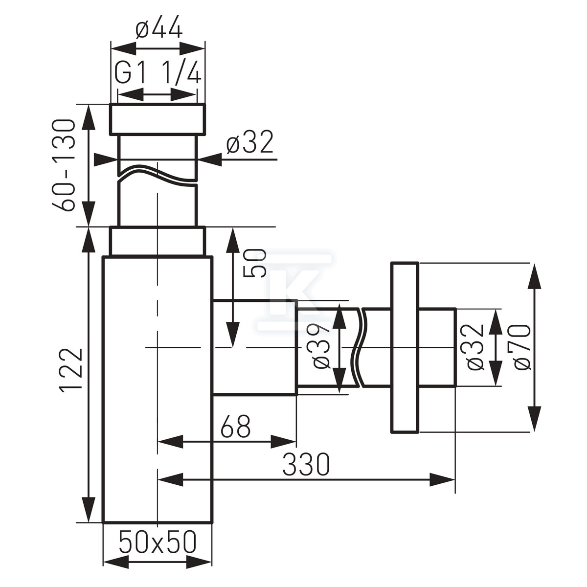 Syfon KLEOME butelkowy, czarny - FD7-202-22