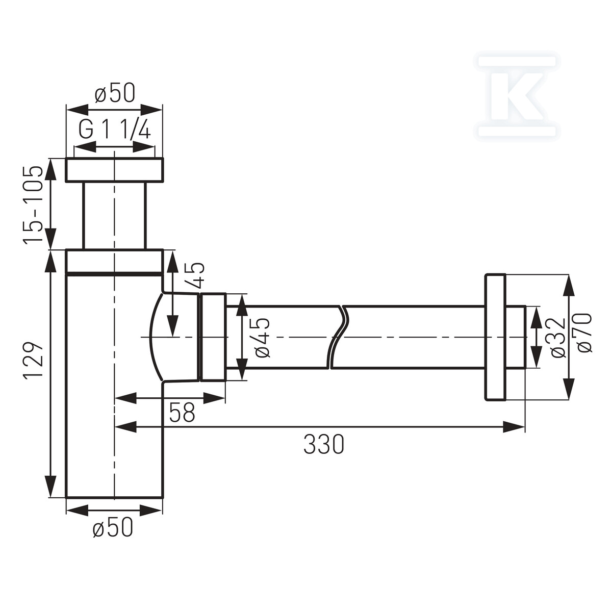 Syfon KLEOME butelkowy, czarny - FD7-203-22