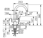 Bateria FILTRATA kuchenna do wody filtrowanej, chrom