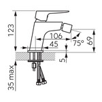 Bateria VITTO VERDELINE bidetowa, korek automatyczny, gun metal