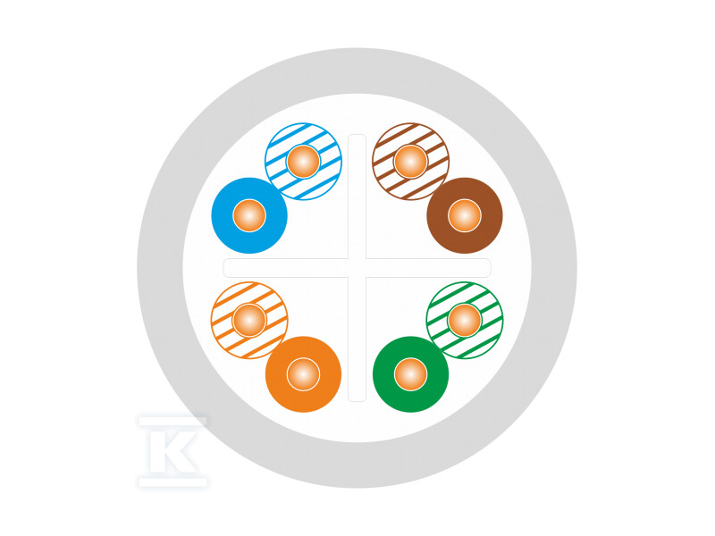 Кабель U/UTP Cat.6 LSOH 4x2x23AWG B2ca - KIU6LSOH500B