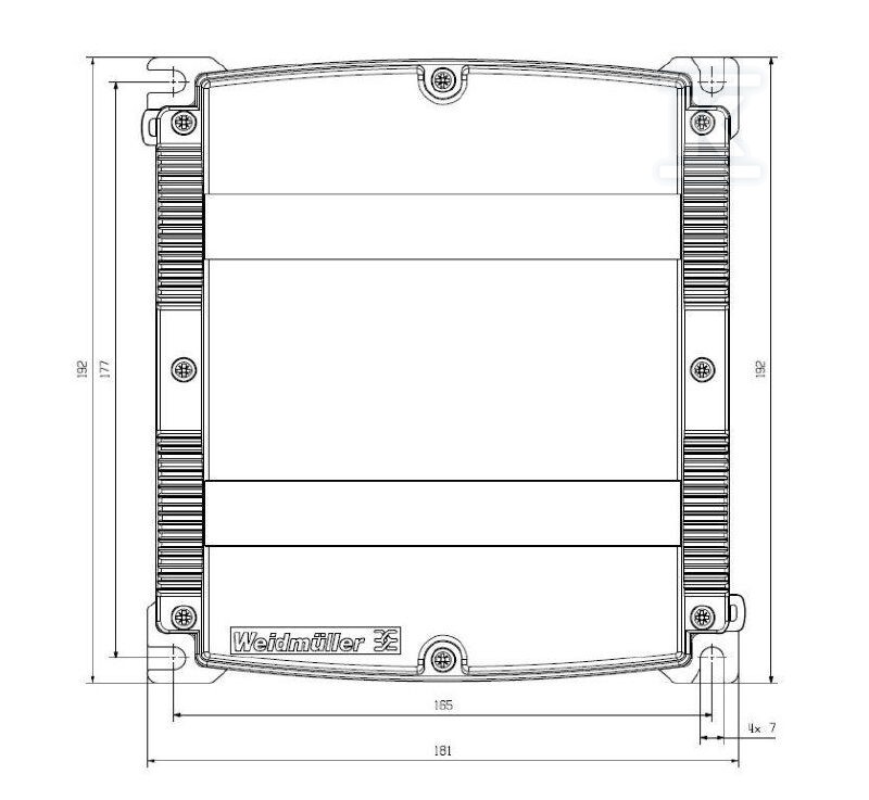 Pasek rozdzielacza zasilania z obudową, - 8000028513