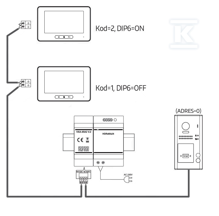 Wideodomofon "EURA" VDP-70A5/N WHITE - A51A170