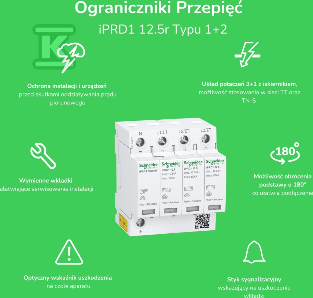 Svodič přepětí iPFK40-T2-1 1pólový Typ2 - A9L15686