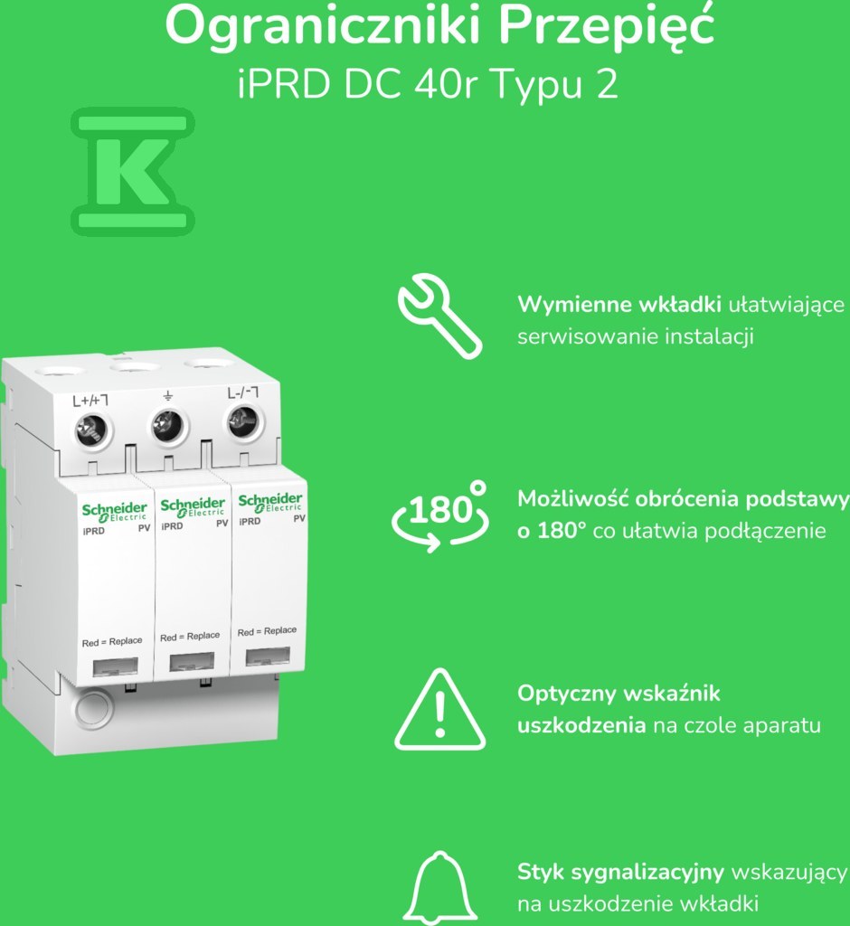 Svodič přepětí iPFK40-T2-1 1pólový Typ2 - A9L15686