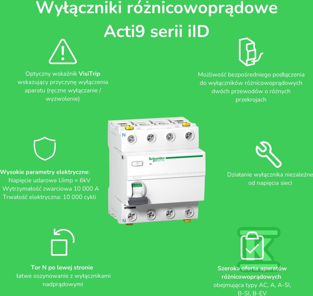 RCD iID-40-4-30-AC 40A 4 poli 30mA tip - A9Z11440