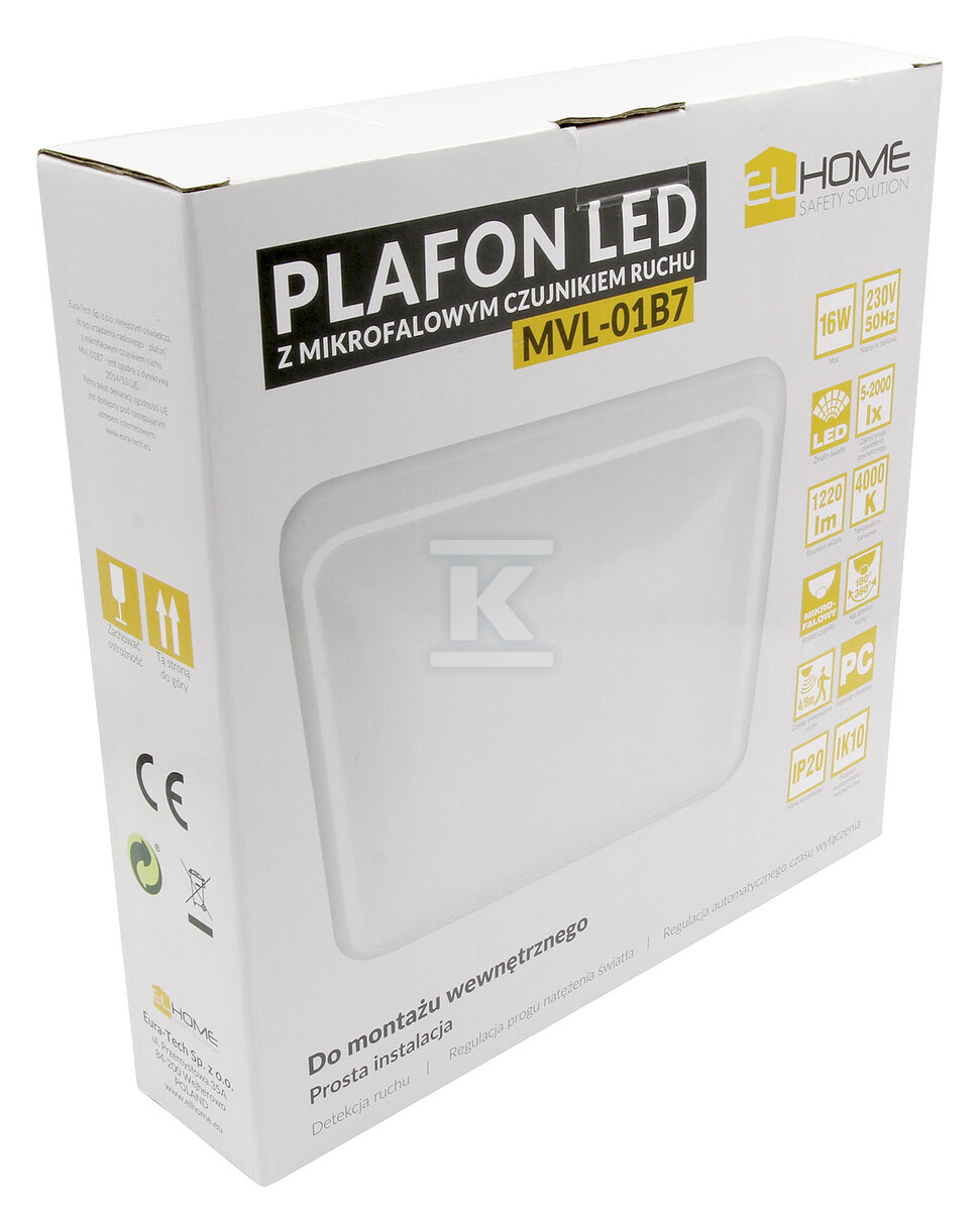 Plafon LED z mikrofalowym czujnikiem - B71A901
